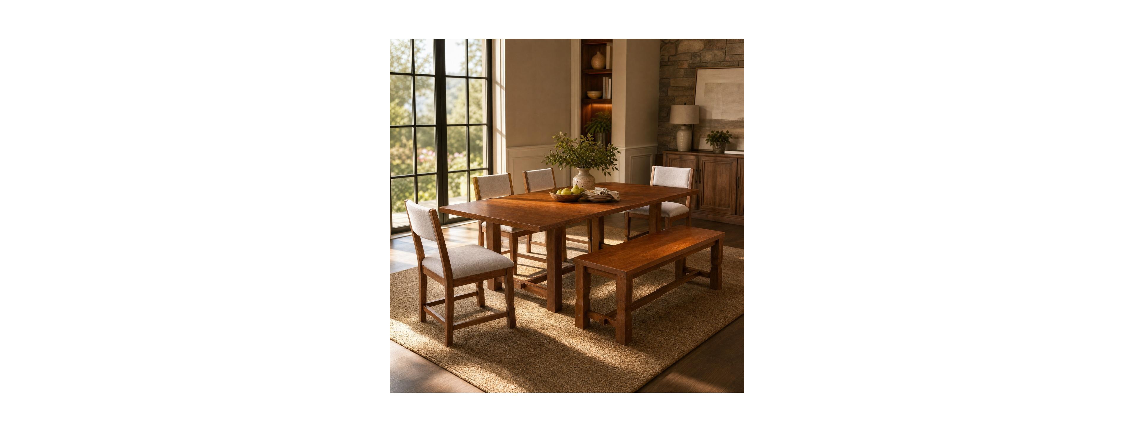 Streamdale Furniture 6-Piece Extendable Dining Set with Bench