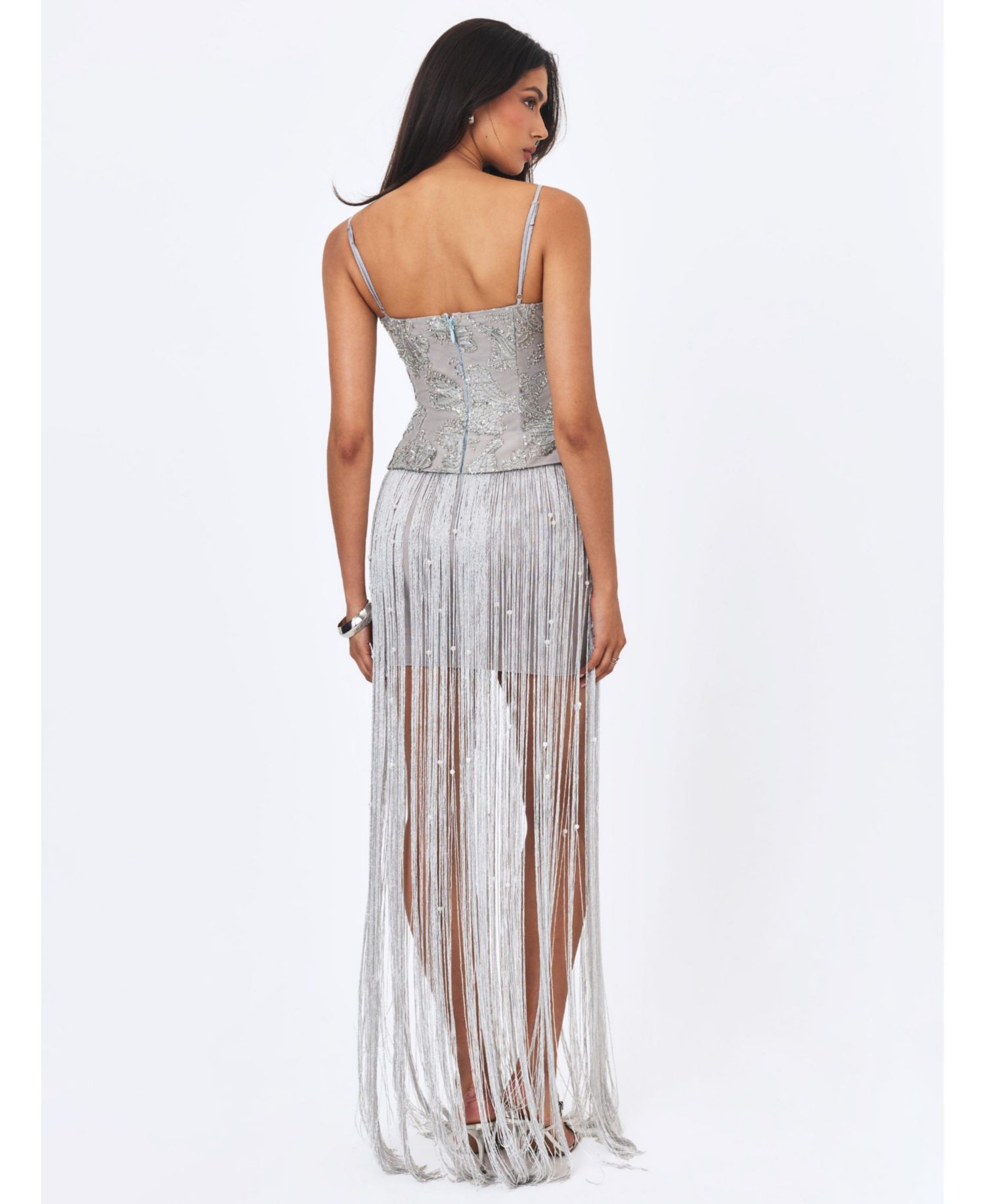 Women's Olisa Beaded Peplum Tassel Maxi Dress