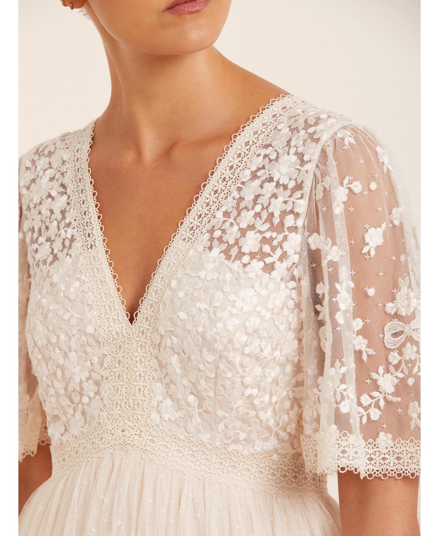 Women's Celestia Floral-Embroidered Short-Sleeve Maxi Dress
