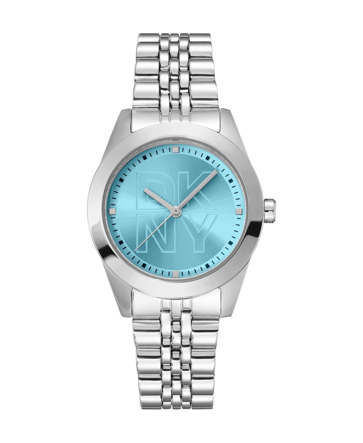 Dkny Women's Quartz Blue Dial Water-Resistant Silver Stainless Steel Bracelet Watch, 32mm - Silver
