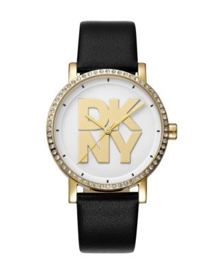 Women's Quartz Soho Logo Leather Strap Watch, 36 mm