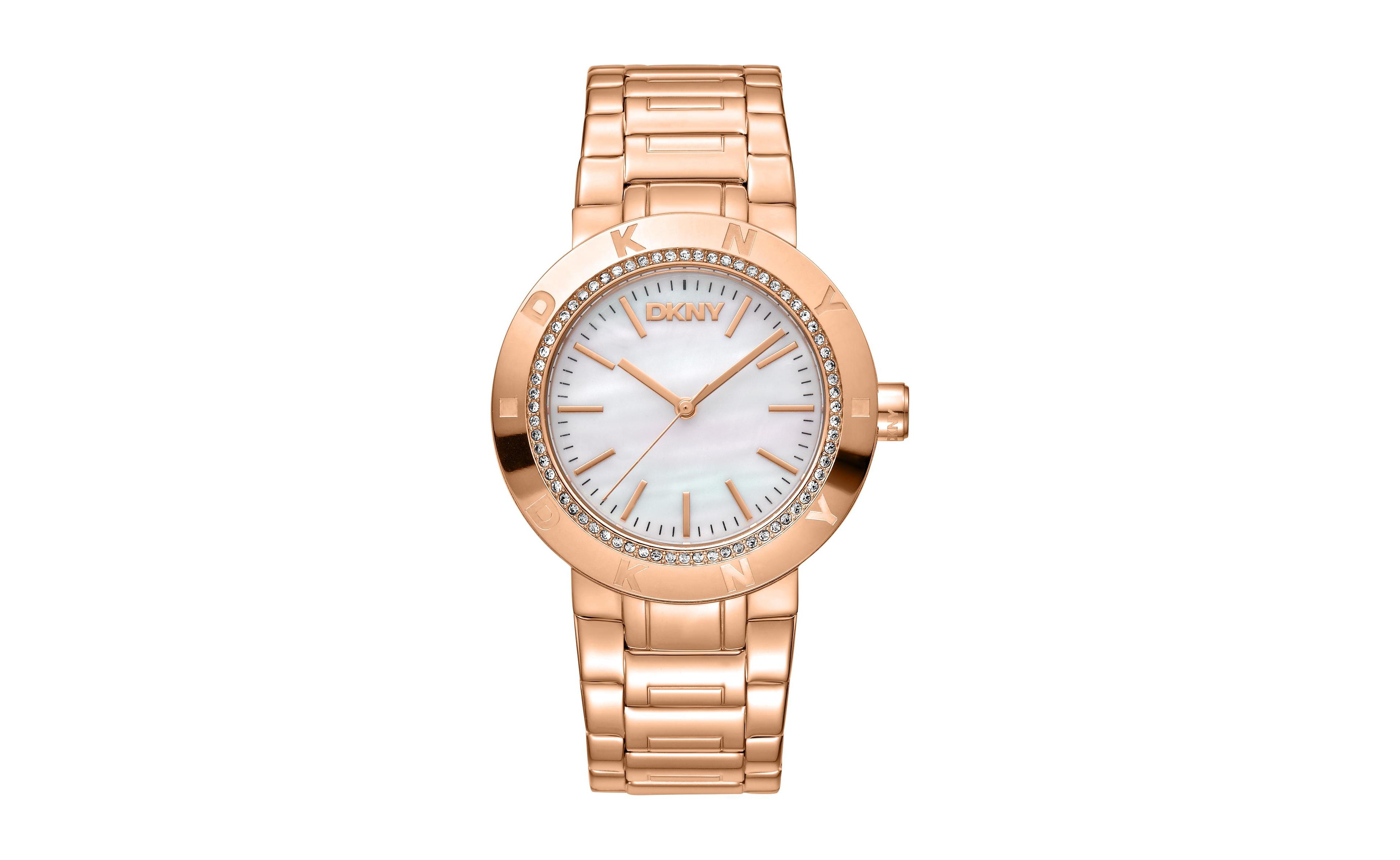 Dkny Women's Evening Quartz Rose-Gold-Tone Stainless Steel Bracelet Watch, Water-Resistant, 36 mm
