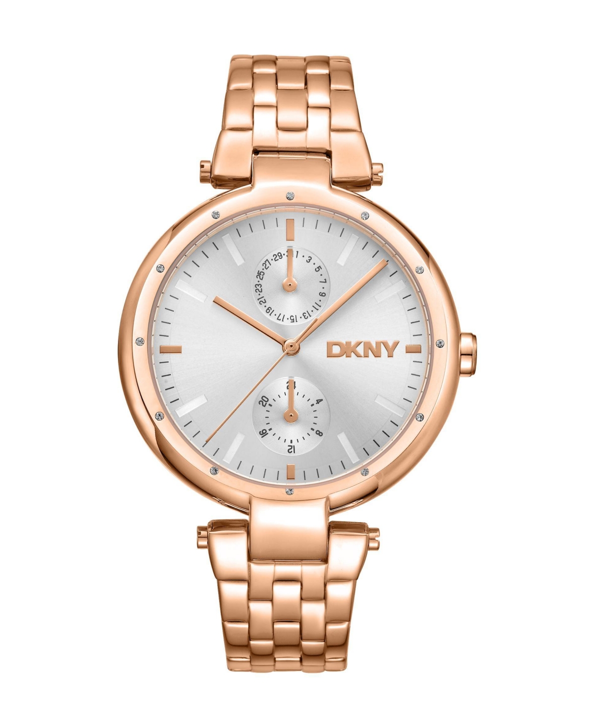 Dkny Women's Quartz Active Analog Rose Gold-Tone Stainless Steel Bracelet Watch, 38mm