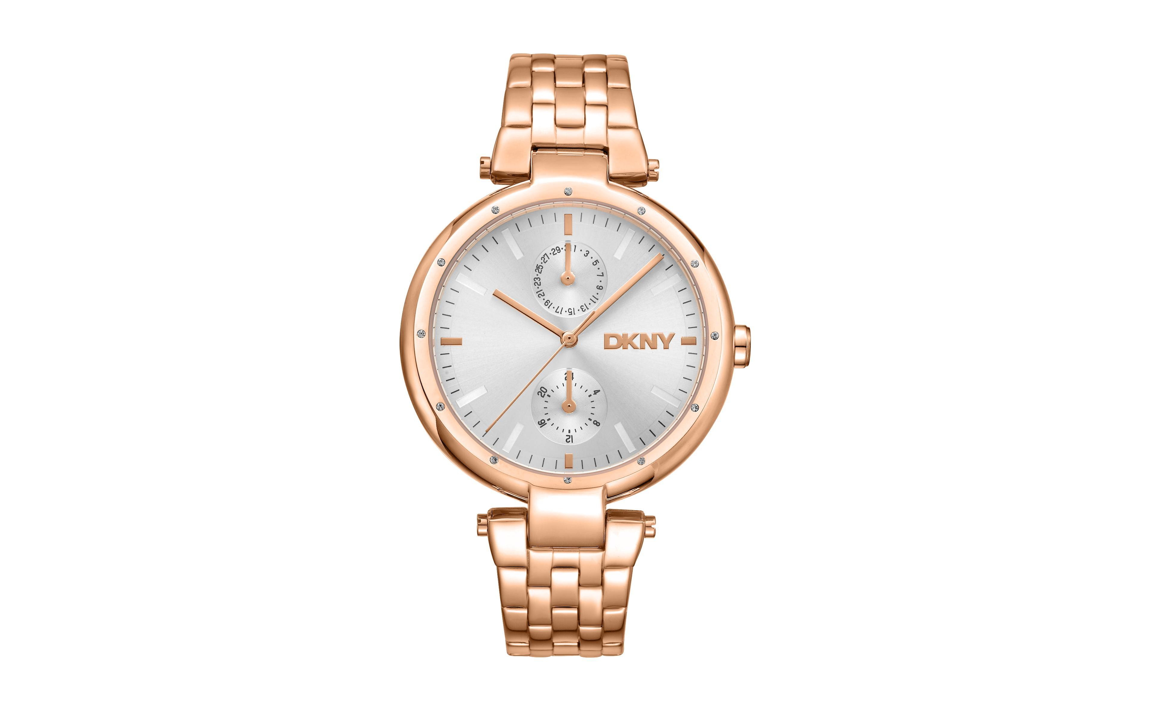 Dkny Women's Quartz Active Analog Rose Gold-Tone Stainless Steel Bracelet Watch, 38mm