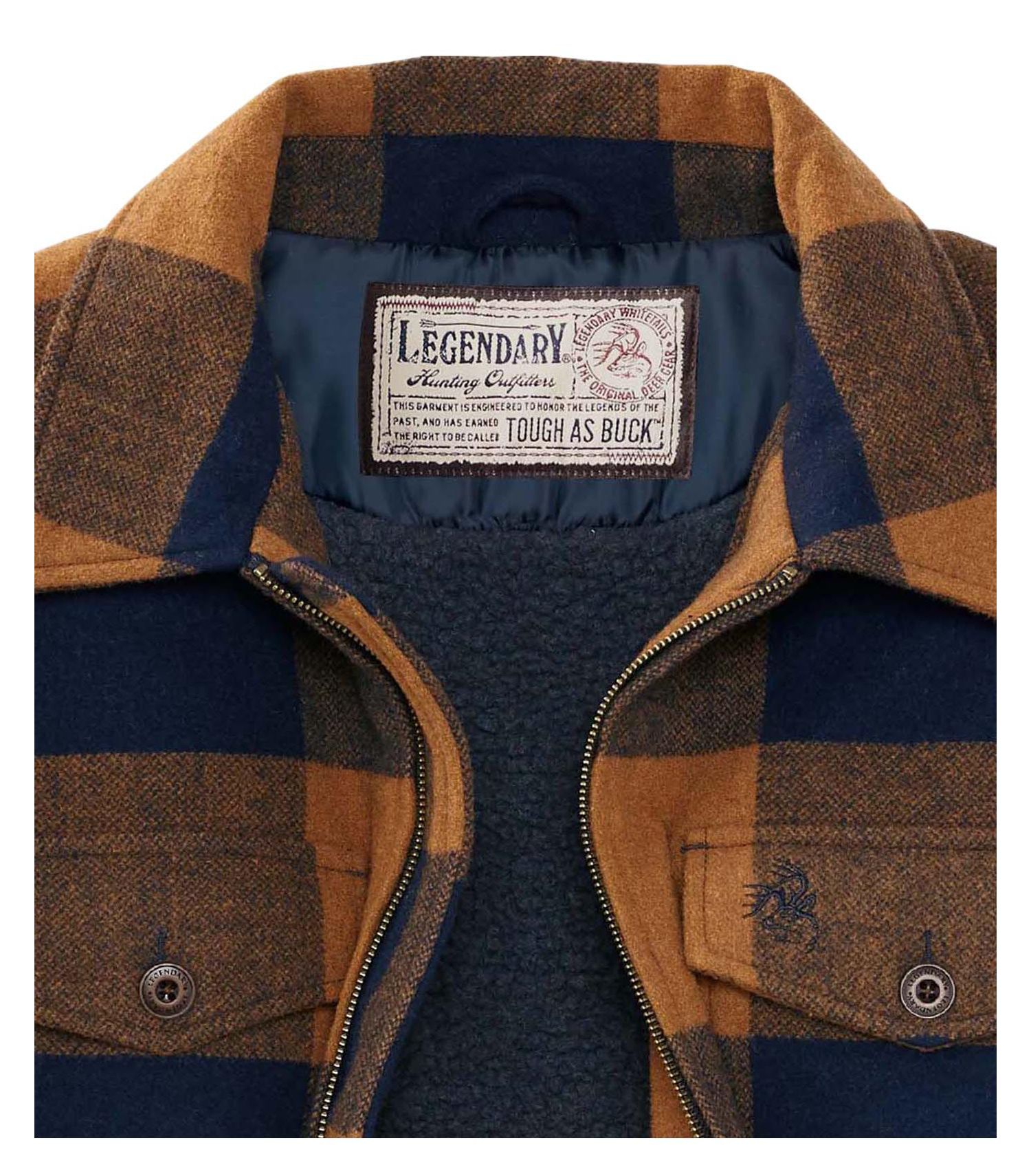 Big & Tall Wool Sherpa Lined Heavyweight Zip Up Coat