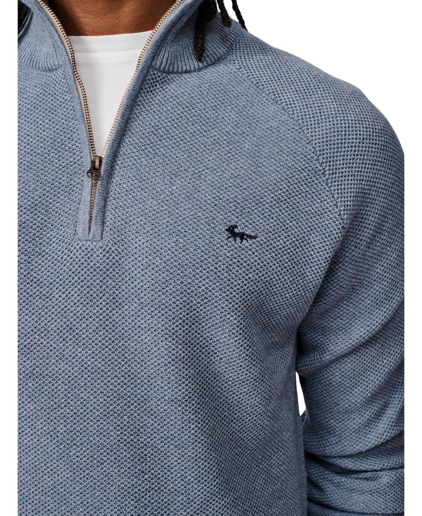 Мужской свитер Aubin Owmby Quarter-Zip Long Sleeve, цвет: Pale Bliue — фото 4