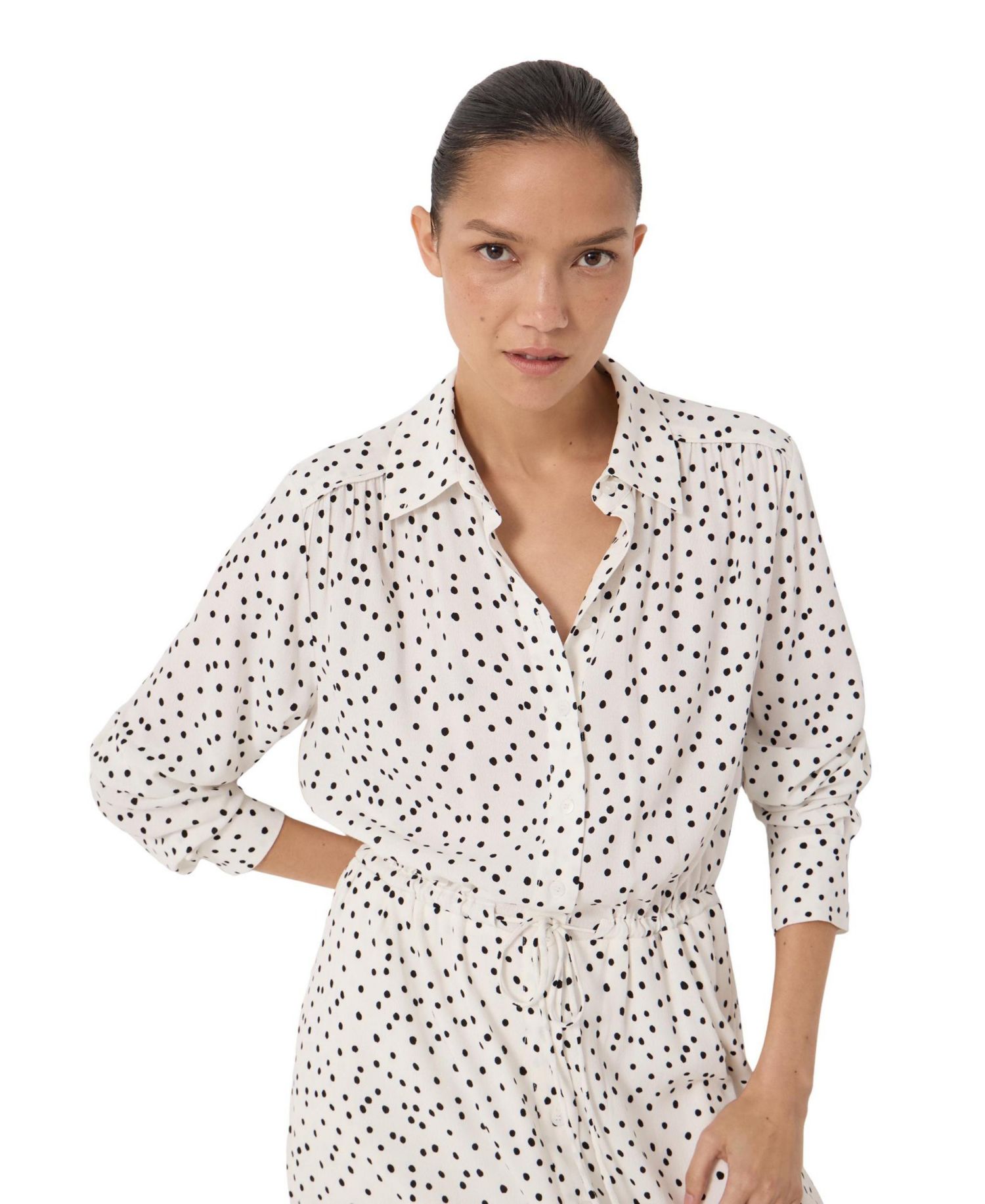 Women's Rosey Polka Dot Midi Shirt Dress