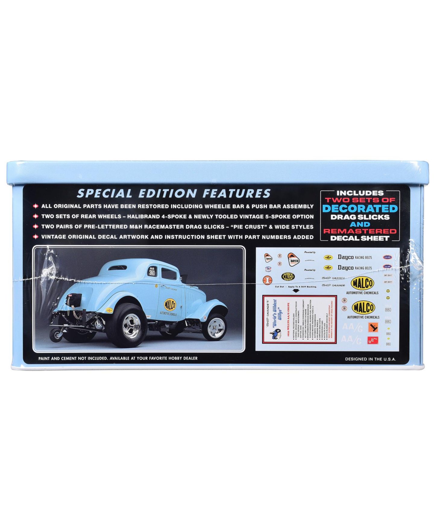 Детские конструкторы AMT 1933 Willys Gasser Ohio George 1/25 115-Piece Plastic Model Kit, Ages 14+, цвет: Разноцветный — фото 3