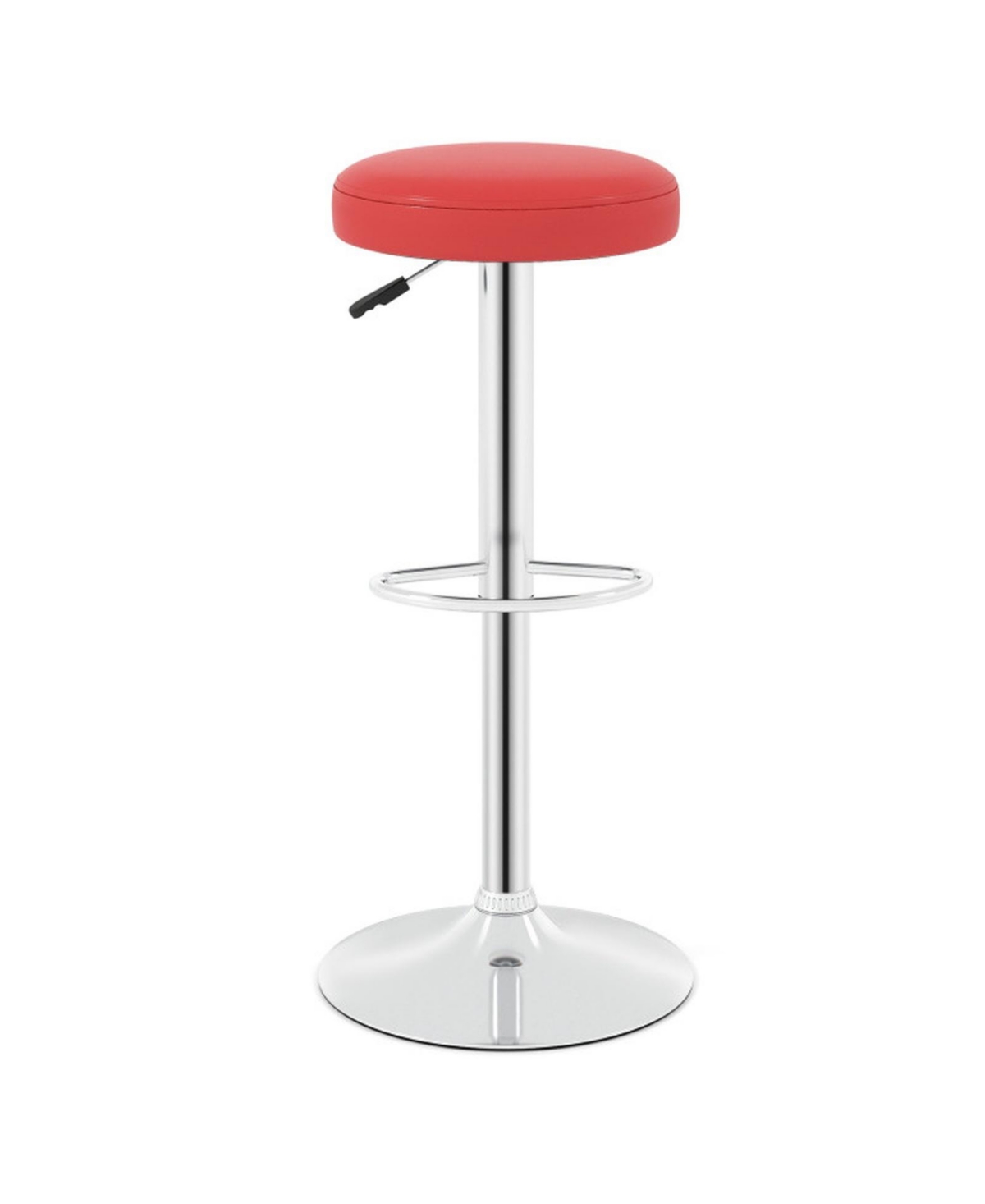 Gouun Backless Swivel Bar Stools Set of 2 with Adjustable 25.5 to 33.5 Inch Height - Red