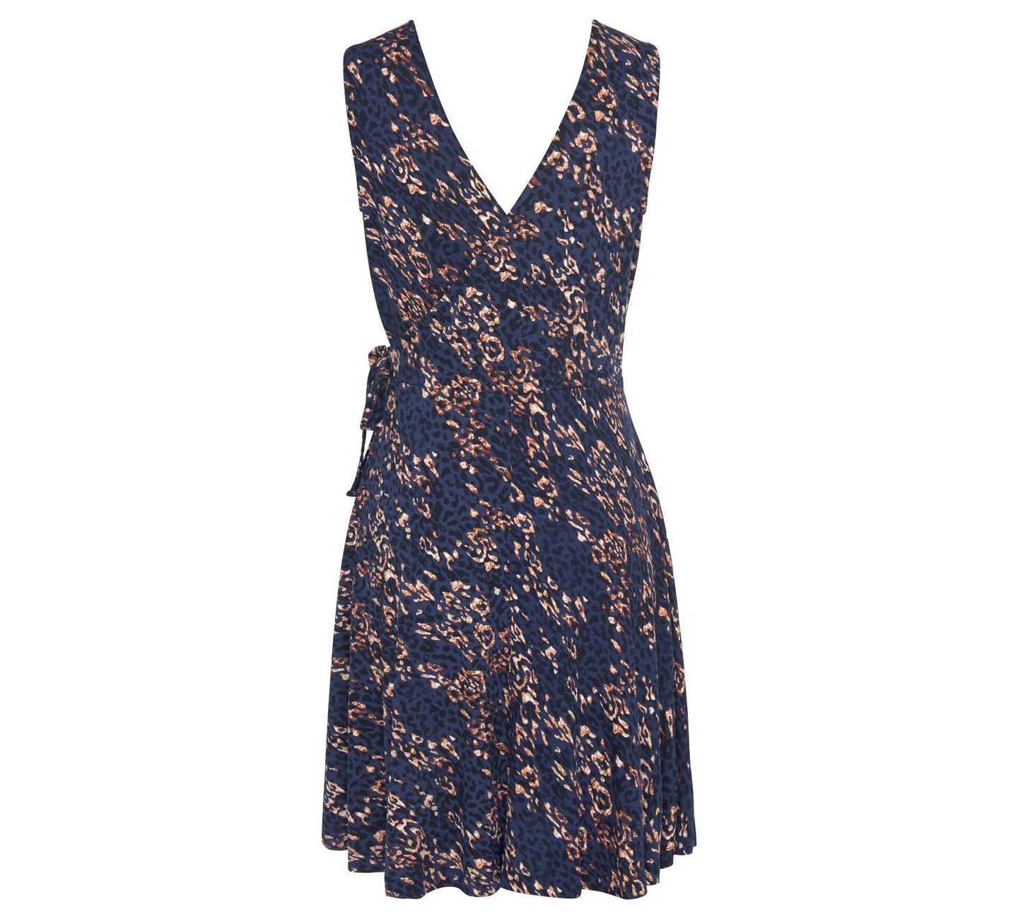 Женское платье Lascana Animal-Print Sleeveless A-Line V-Neck, цвет: Синий с принтом — фото 5