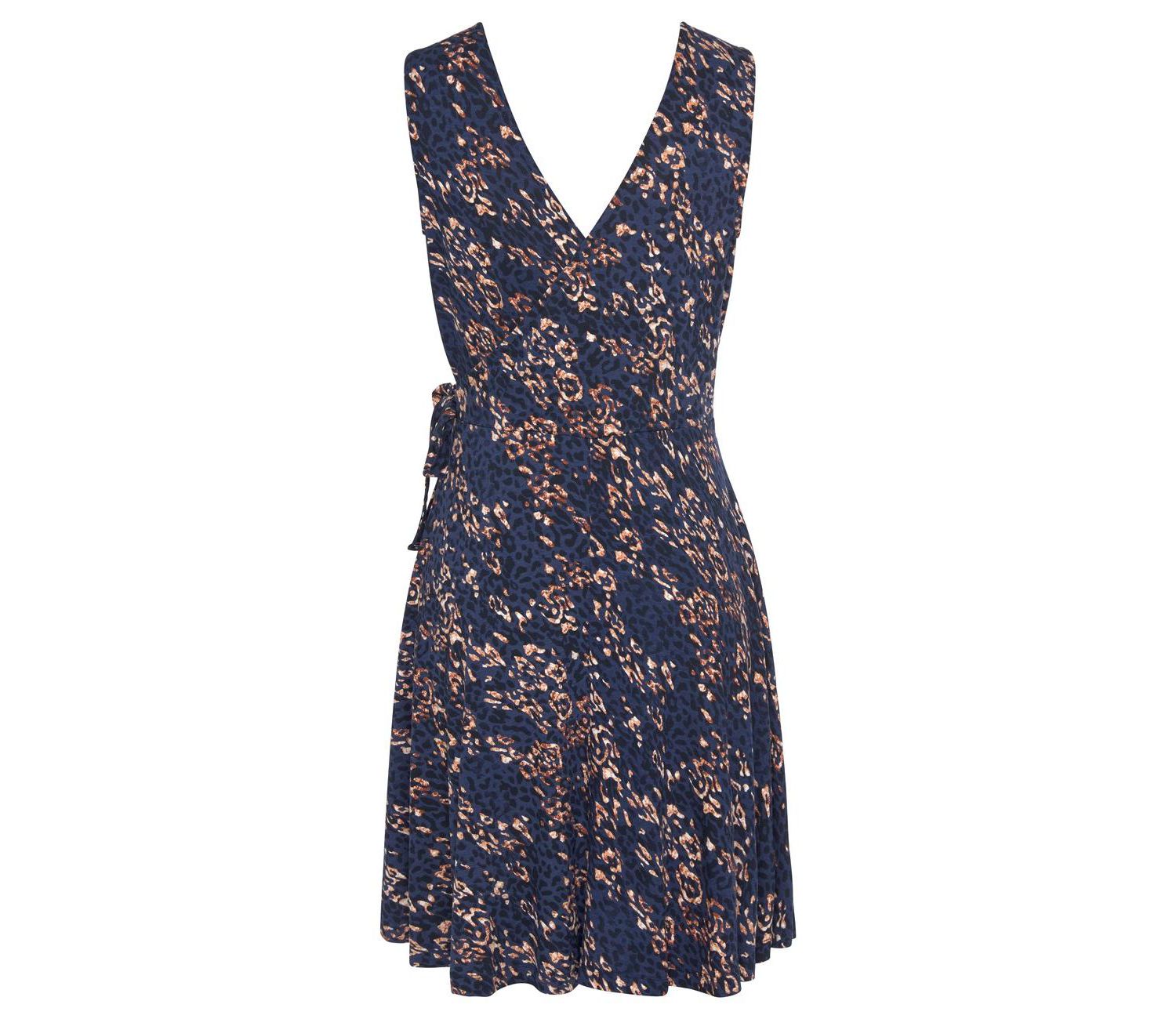 Women's Animal-Print Sleeveless A-Line V-Neck Dress