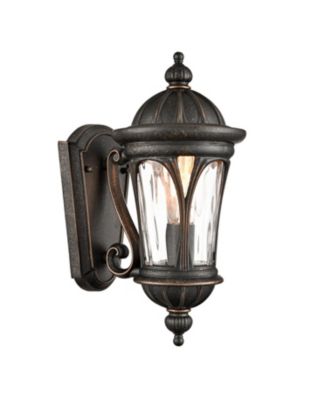Outdoor Wall Light Fixture Vintage Exterior Wall Sconce with Water Ripple Glass