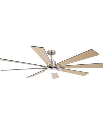 72-in Brushed Nickel Reversible Large Smart Ceiling Fan with Light and APP Control