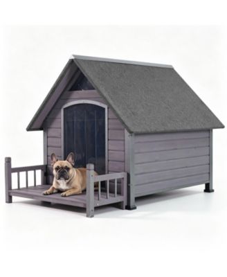Outdoor Dog House Porch Design with Iron Frame