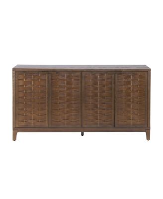 59" Woven 4-Door Sideboard with Solid Wood Legs
