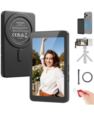 4-Inch Smartphone Selfie Monitor with Magnetic Attachment and Bluetooth Remote Phone Stand Compatible with iPhone 15-17 Series