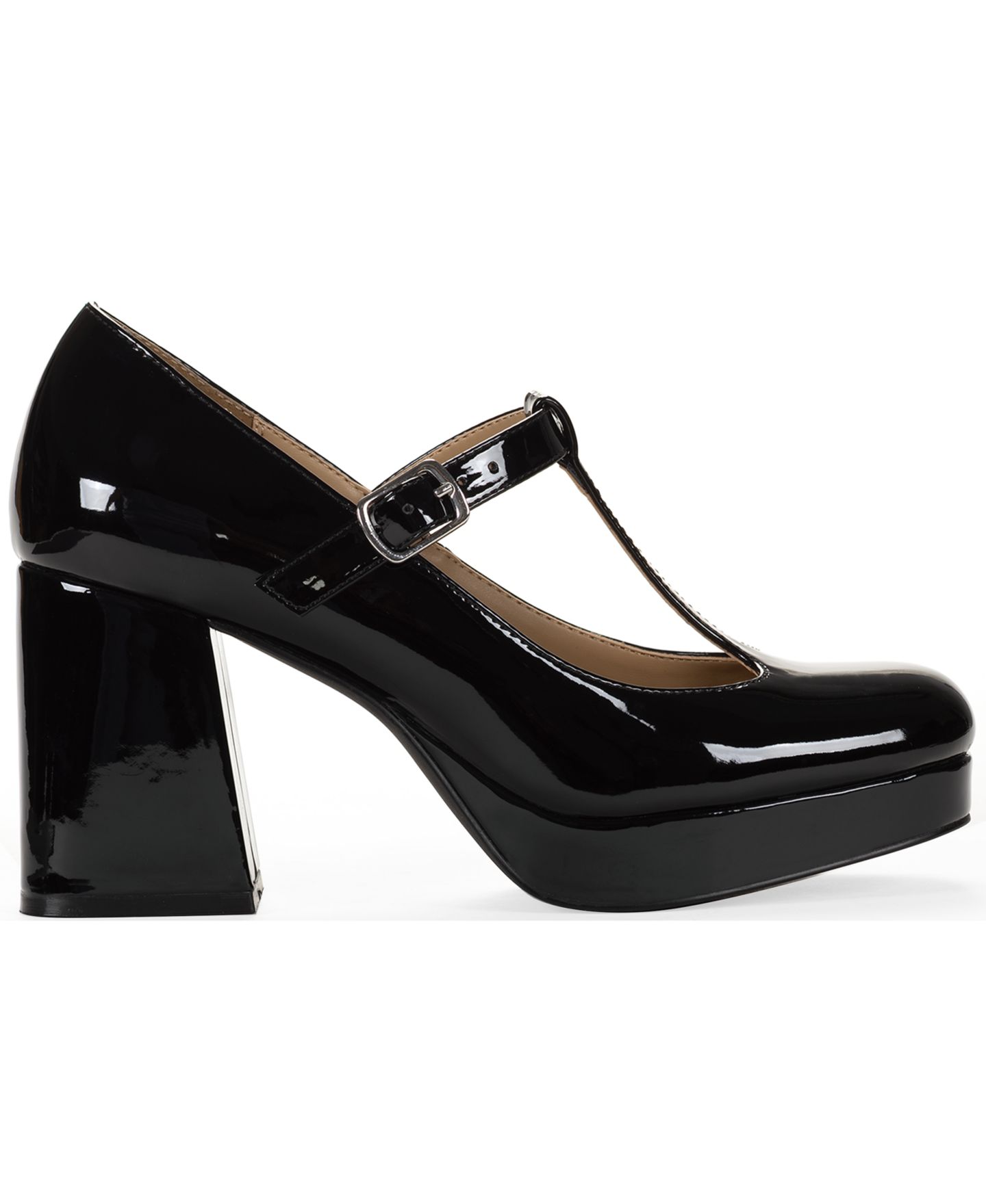 Женские туфли Wild Pair Vesperaa T-Strap Square Toe Mary Jane Pumps, цвет: Чёрный — фото 2