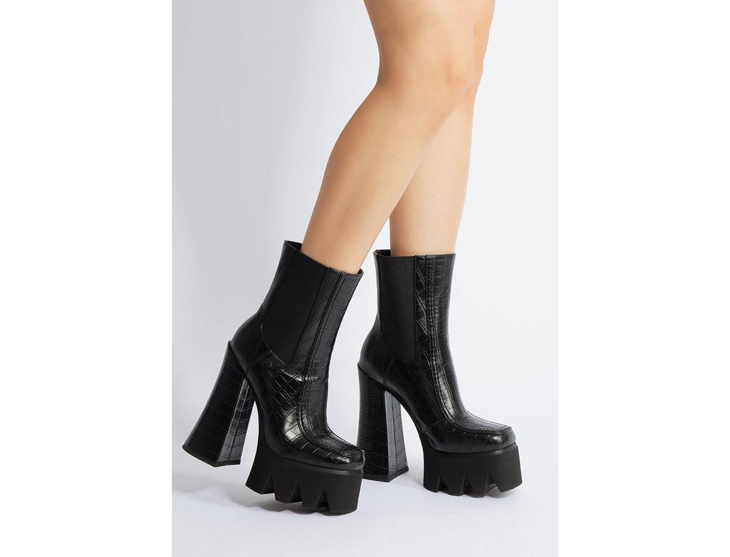 Женские ботинки London Rag Bounty High Platform Heel Chelsea, цвет: Чёрный — фото 5