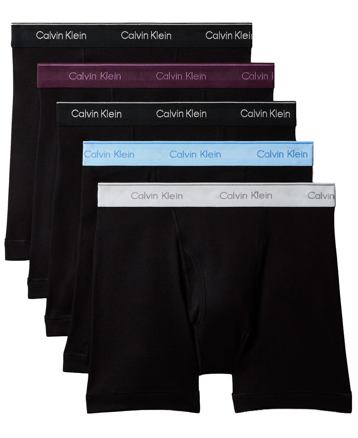 Calvin Klein Men's 5-Pack Cotton Classic Boxer Briefs Underwear - Black/Black/Dark Purple/ Hydregea Blue/H