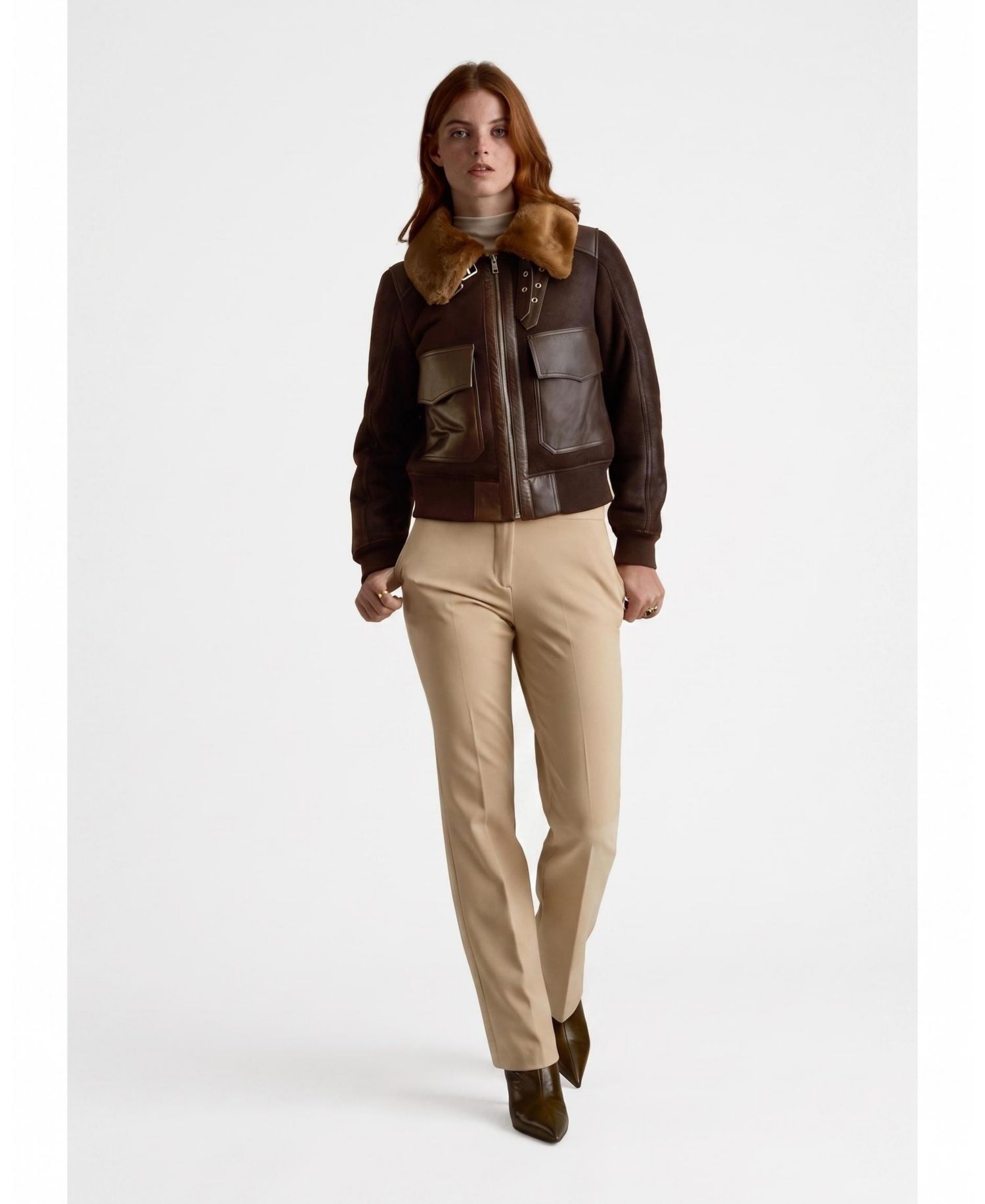 Women's Mabel Ginger Shearling Jacket