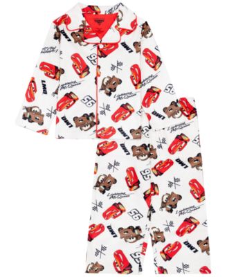 Toddler Boys' 2T-5T Cars Long-Sleeve Button-Front 2-Piece Pajama Set