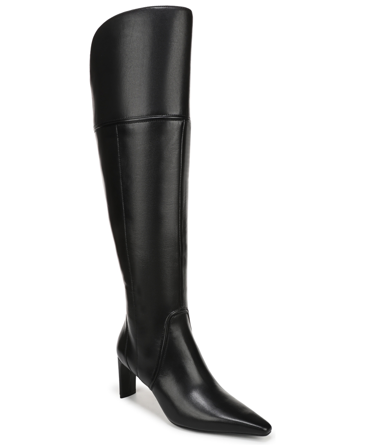 Naturalizer Women's Eleanor Over-the-Knee Snip Wide Calf Toe Zip Boots - Black Leather