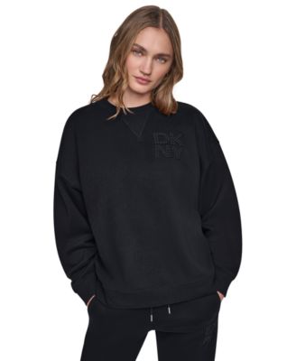 Women's Oversized Drop-Shoulder Rhinestone Applique Sweatshirt