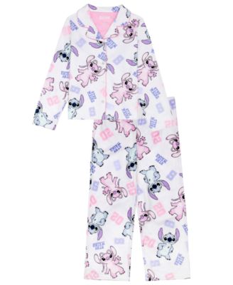 Girls' 4-10 Team Stitch and Angel Long-Sleeve Pajama, 2-Piece Set