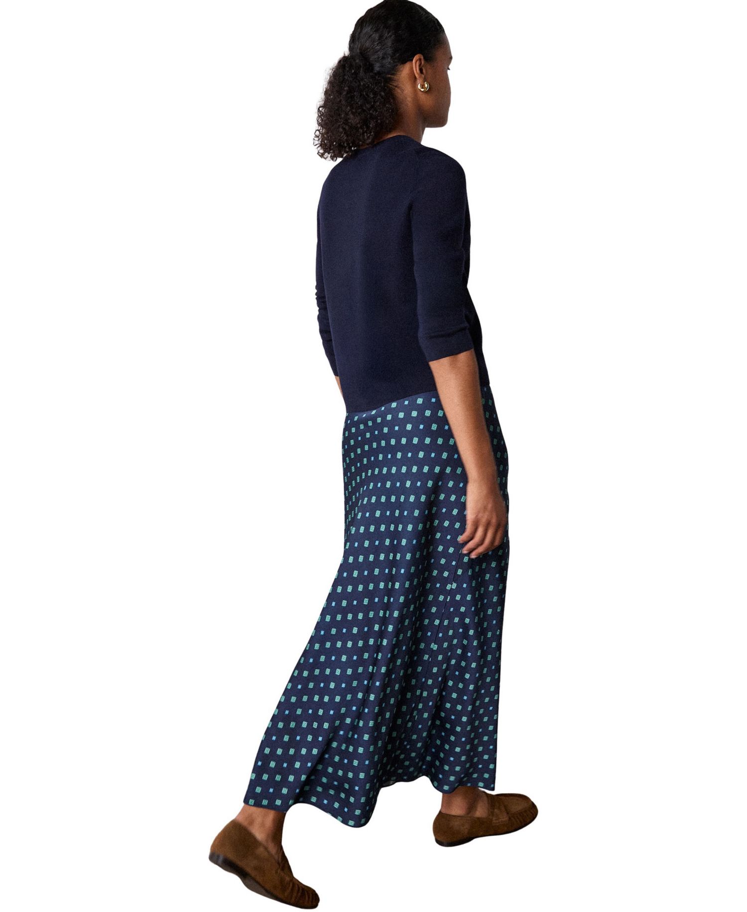 Women's Diamond Geo Twist High-Waisted Midi Skirt