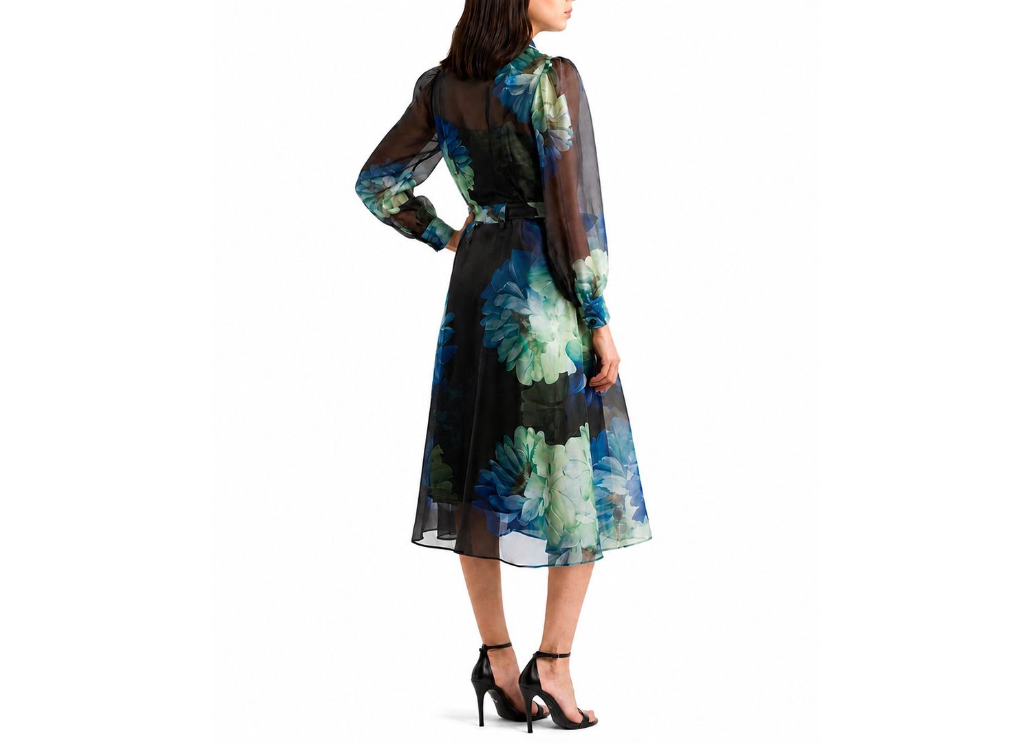 Women's Romy Floral-Print Midi Long-Sleeve Dress