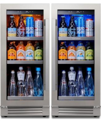 30 Inch Beverage Refrigerator,34degree(s)F-54degree(s)F Adjustable temperature,3 color LED Wine Fridge,Hold 200 Cans Capacity For Home,Bar