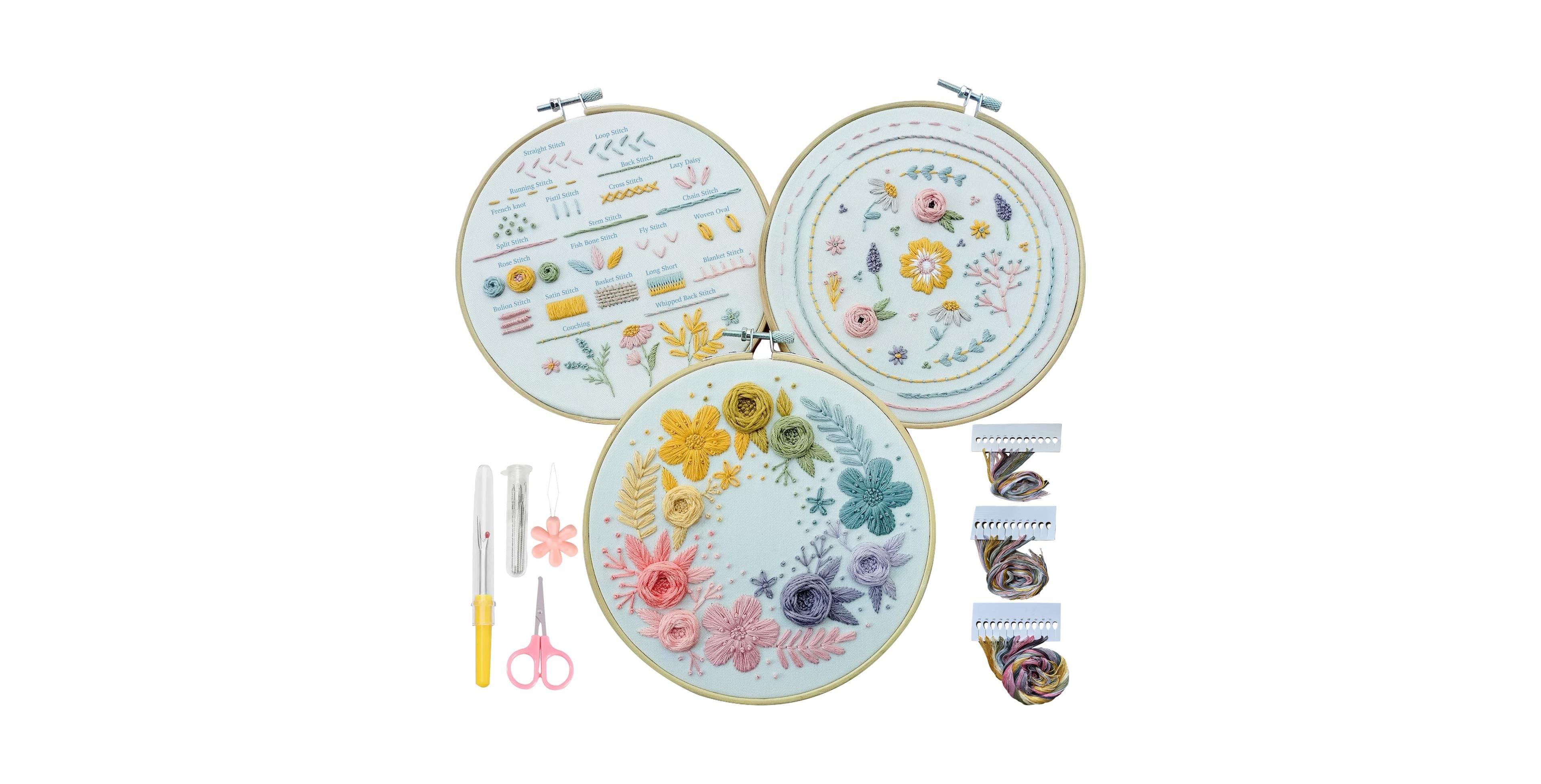 Aeelike Beginner Embroidery Kit with Step By Guides And Video Tutorials For Craft Practice