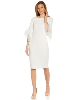 Women's Crepe Tiered-Sleeve Sheath Dress