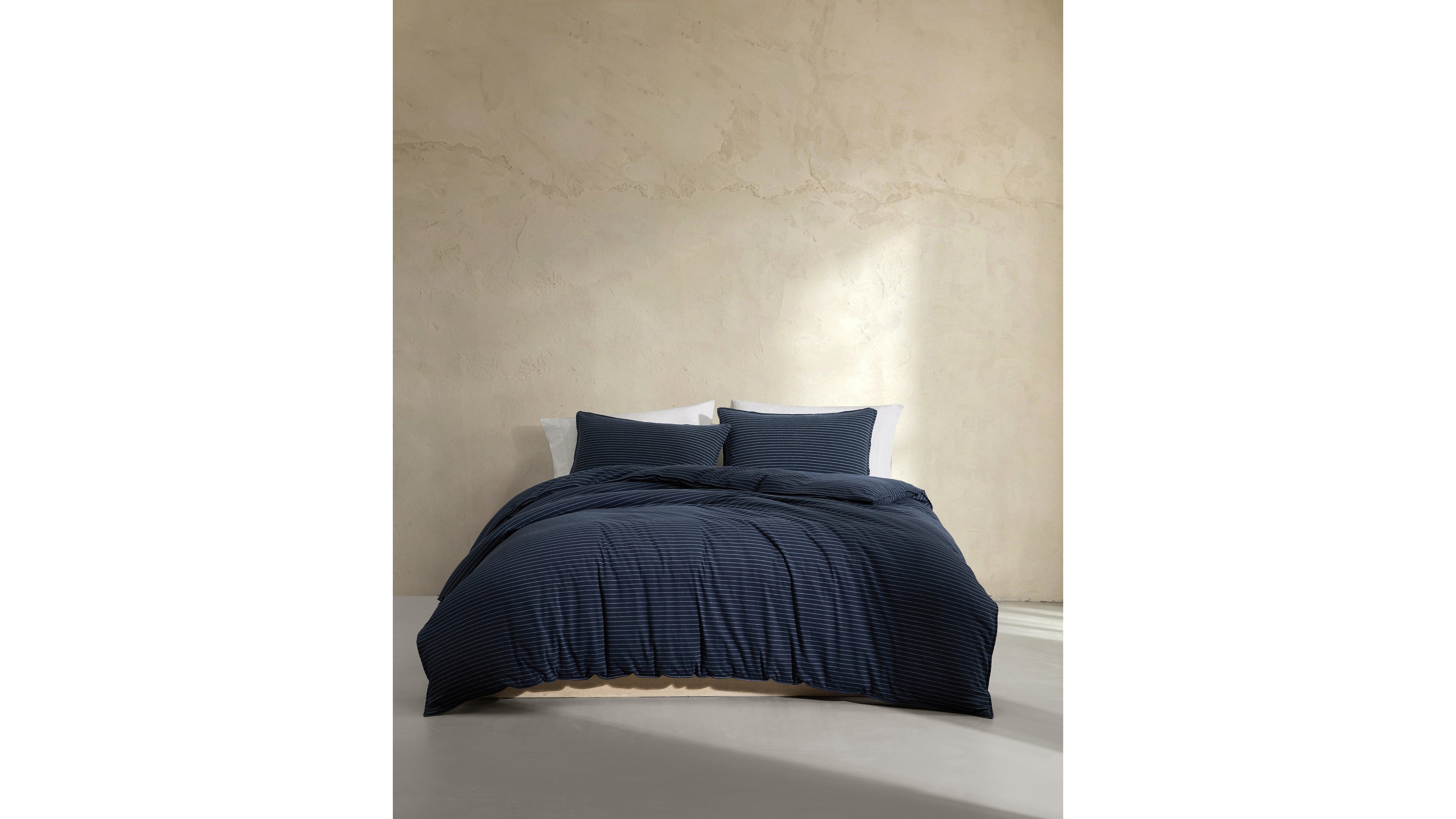 Calvin Klein Chalk Stripe Jersey 3-Piece Duvet Set, Queen