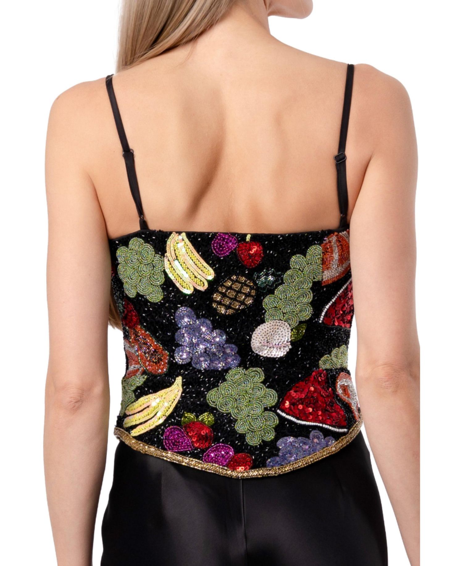 Women's Fruit Hand Beaded Embellished Corset Top