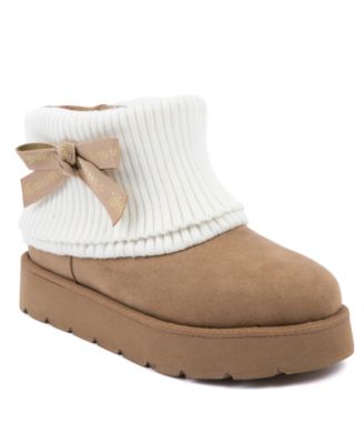 Women's Pierre Platform Fold-Over Faux Suede Booties