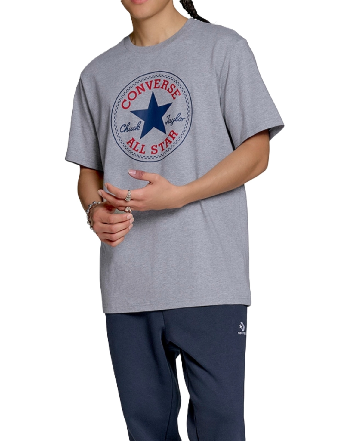 Converse Men's Standard Fit Patch T-shirt In Gray