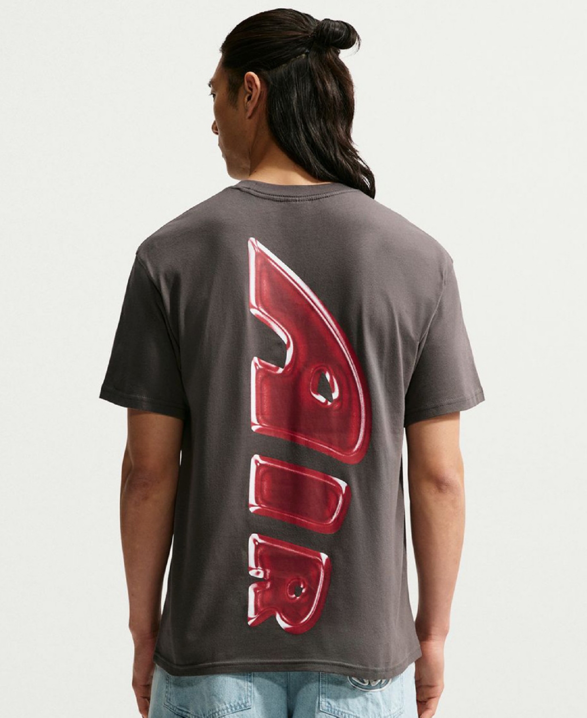 Nike Men's Max90 Crewneck Graphic T-Shirt - Medium Ash/Tough Red
