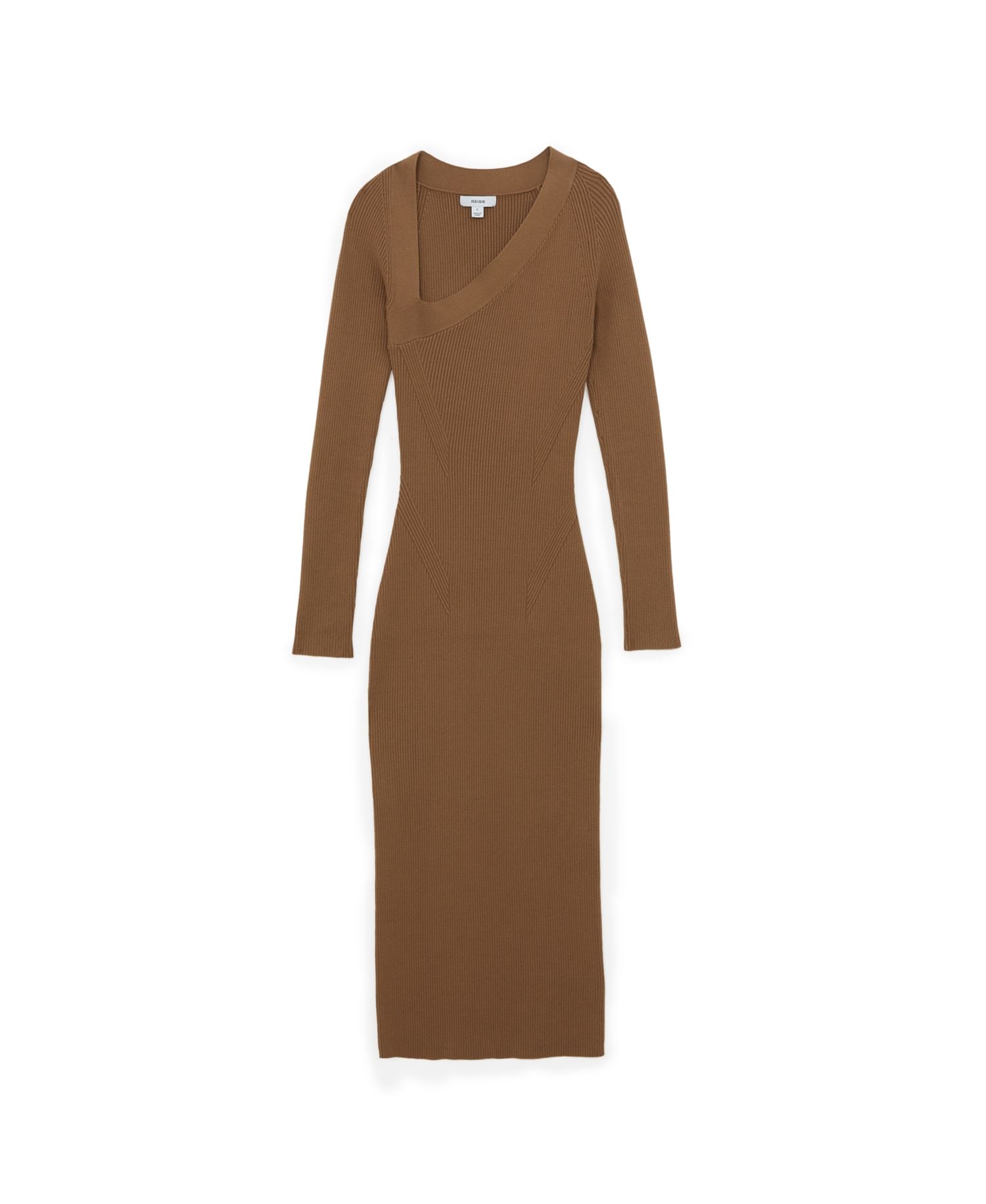Women's Off-the-Shoulder Rib-Knit Midi Dress