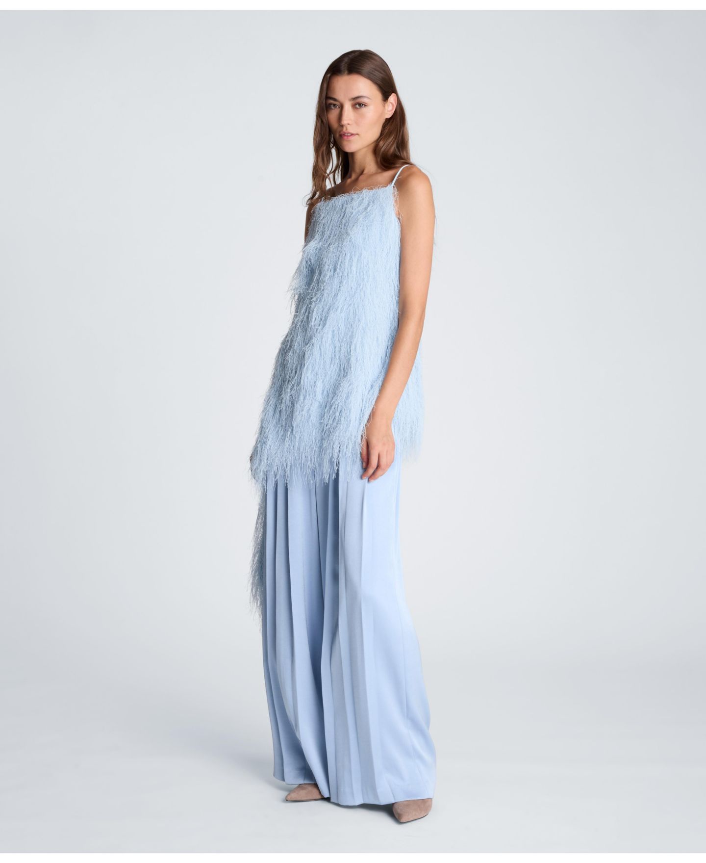 Женские брюки Kenneth Cole High-Rise Wide-Leg Triple-Pleat, цвет: Синий — фото 2