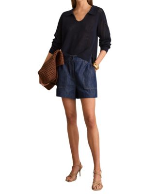 Women's Ashby High-Waisted Linen Chambray Shorts