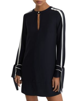 Women's Tammy Long-Sleeve Mini Shift Dress with Contrast Tipping
