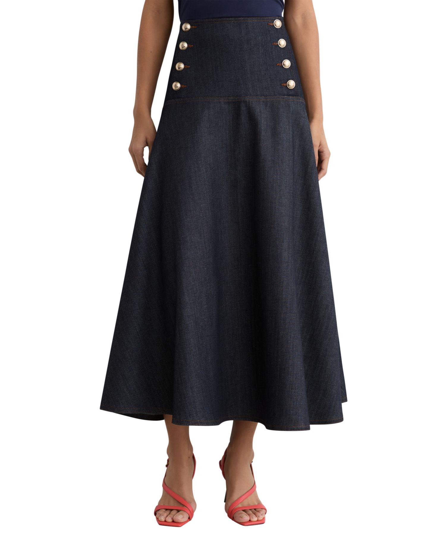 Women's Skylar Denim A-Line Midi Skirt