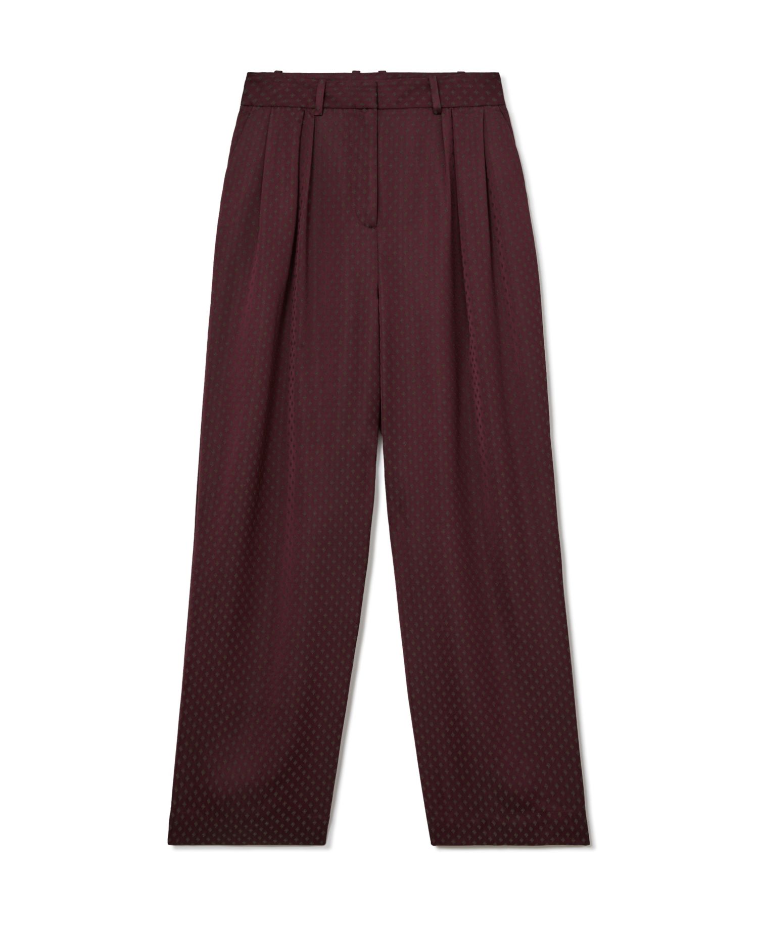 Women's Tilly Double-Pleat Wide-Leg Jacquard Pants