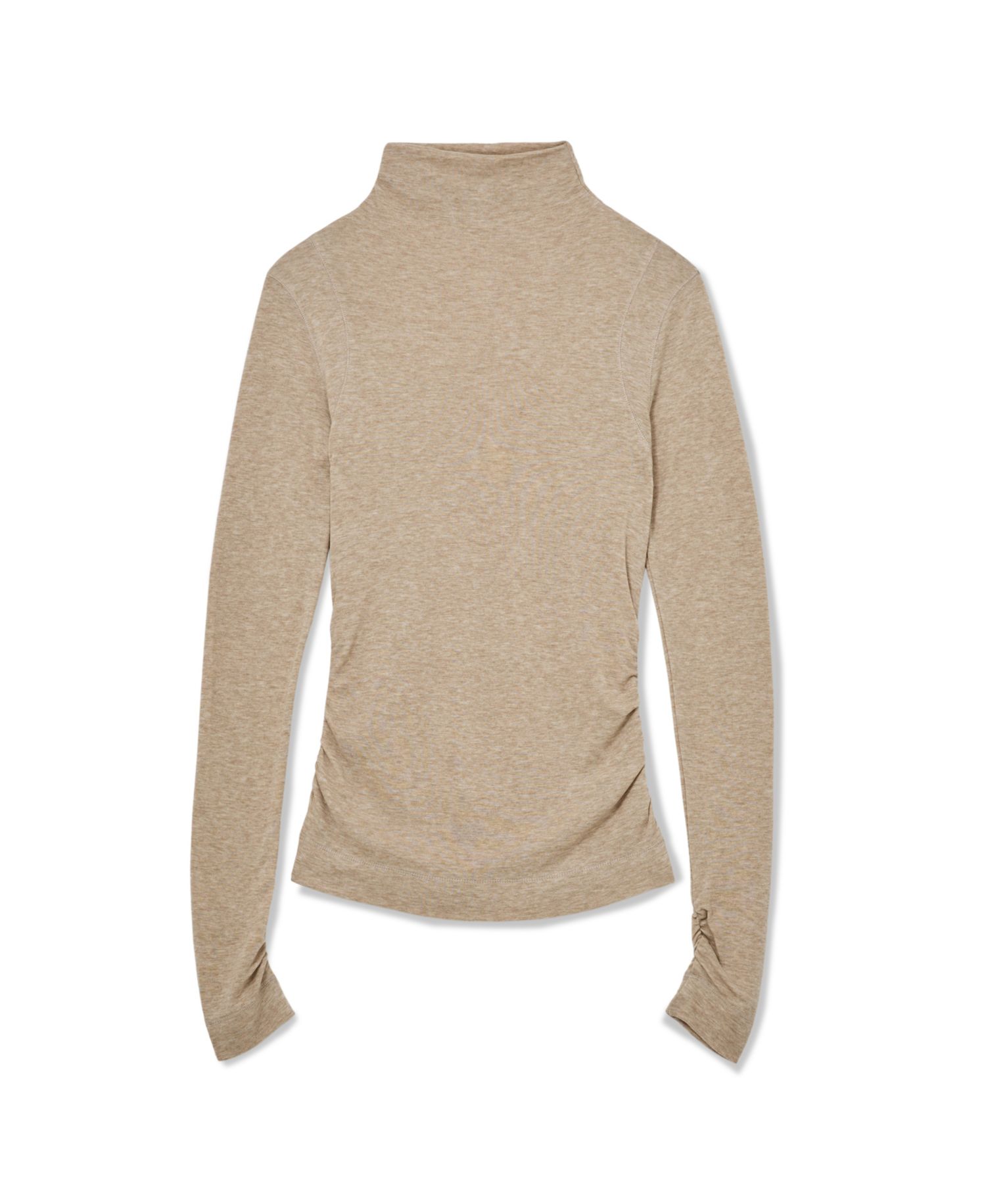 Women's Heidi Long-Sleeve Mock-Neck Ruched T-Shirt