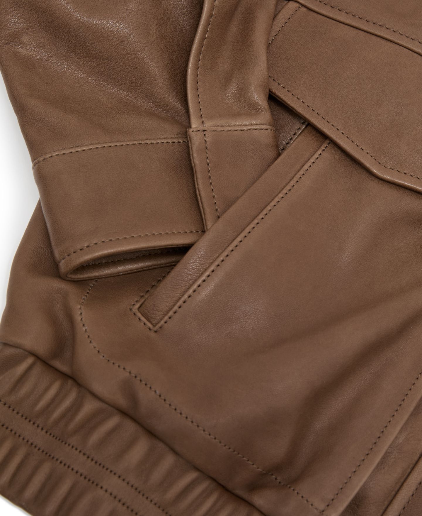 Женская куртка REISS Beau Leather Relaxed Bomber, цвет: Бежевый — фото 5