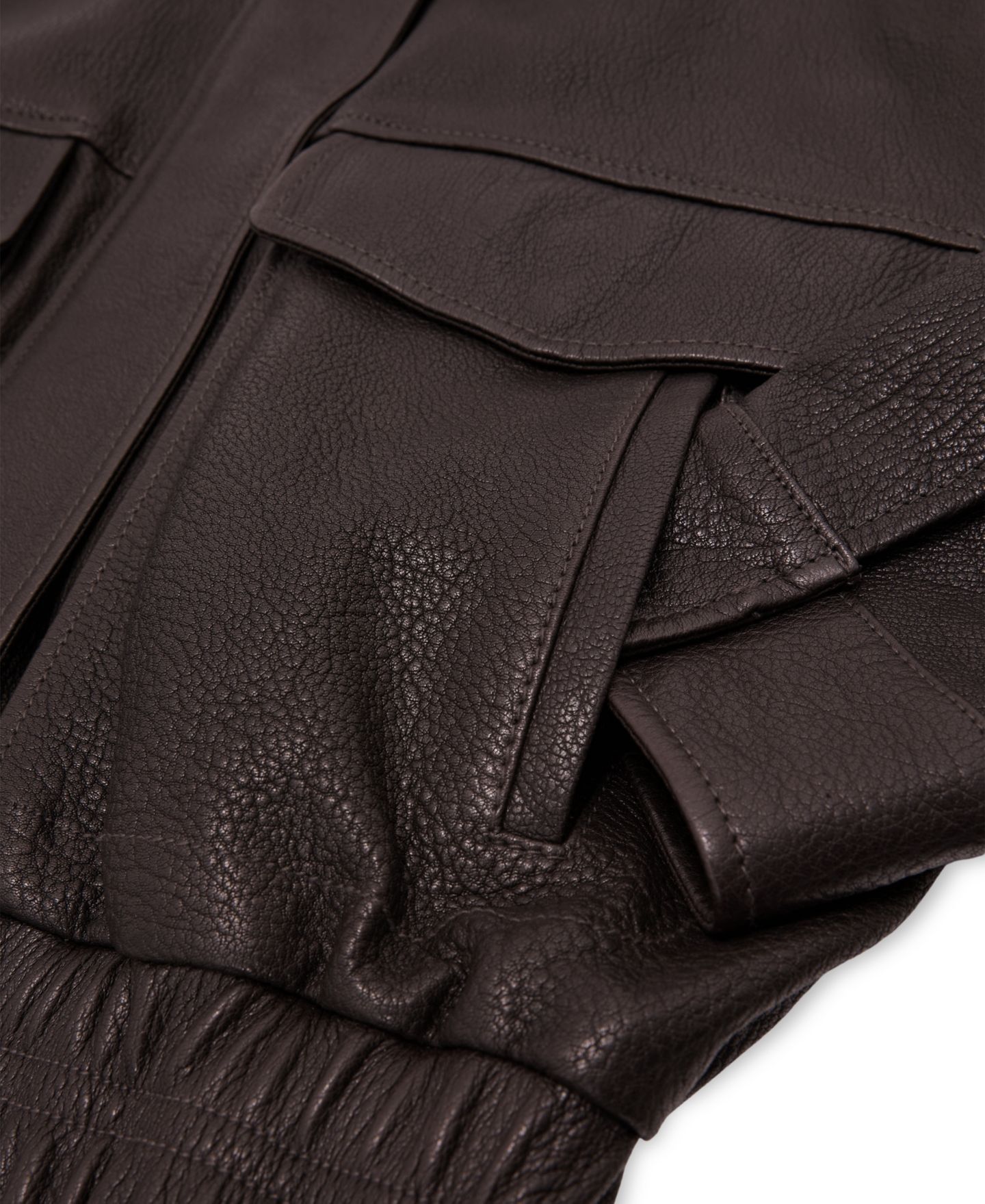 Женская куртка REISS Petite Maeve Leather Bomber Zip-Up, цвет: Коричневый — фото 4