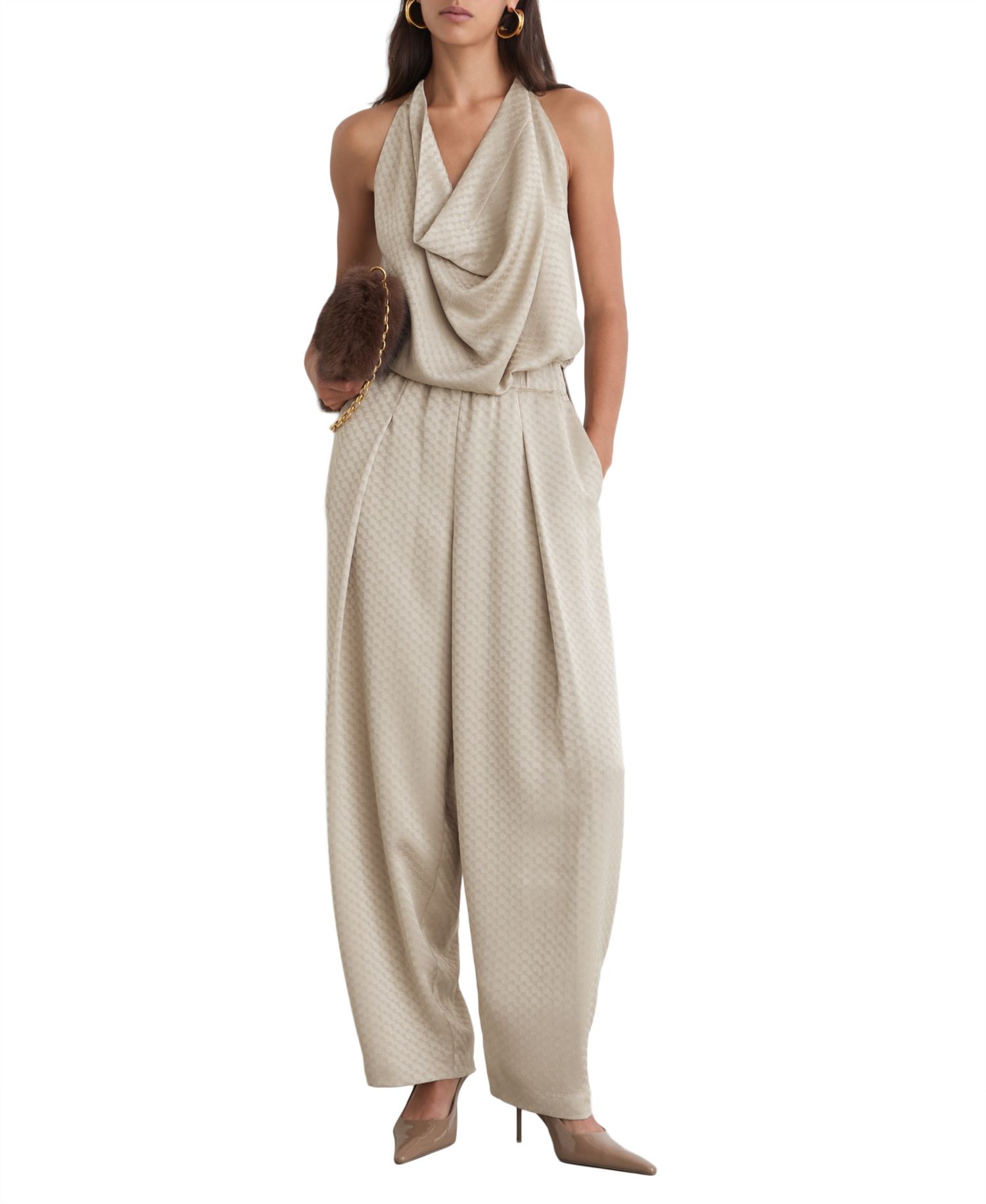 Women's Drape Cowl-Neck Sleeveless Blouse