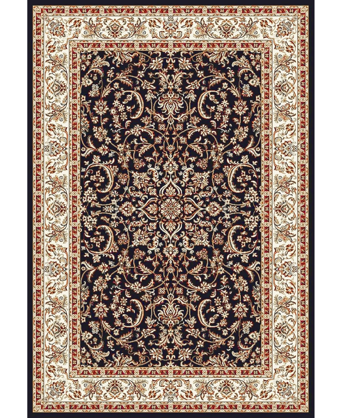 Closeout! Km Home 1318/1524/Black Navelli Black 7'9" x 9'6" Area Rug