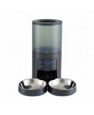 6L Automatic Pet Feeder, Smart Timed Food Dispenser with Dual 304 Stainless Steel Bowls for Cats and Dogs